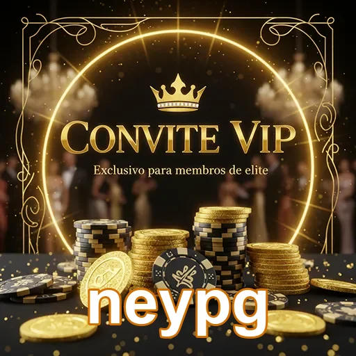 Convite VIP para evento de casino do site neypg, com design elegante e temas de jogo.